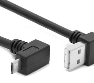 POWERTECH καλώδιο USB σε USB Micro CAB-U136, 90°, Easy USB, 0.5m, μαύρο