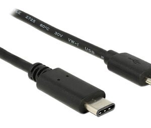 POWERTECH Καλώδιο USB Type-C σε USB Micro CAB-UC011, 1m, μαύρο