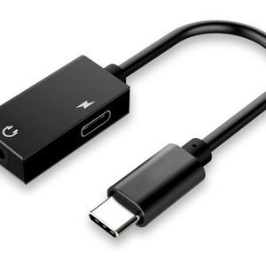 POWERTECH αντάπτορας USB-C σε USB-C & 3.5mm CAB-UC053, μαύρος