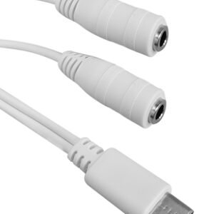 POWERTECH καλώδιο USB-C σε 2x 3.5mm CAB-UC055, 0.20m, λευκό