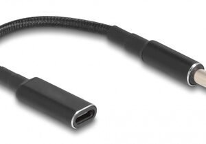 POWERTECH καλώδιο τροφοδοσίας CAB-UC069, USB-C σε 5.5x2.1mm, 15cm, μαύρο