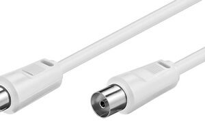 POWERTECH καλώδιο κεραίας RF αρσενικό - RF θηλυκό CAB-V001, λευκό, 1.5m