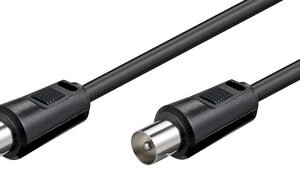 POWERTECH καλώδιο κεραίας RF αρσενικό - RF αρσενικό CAB-V007, μαύρο, 1.5m