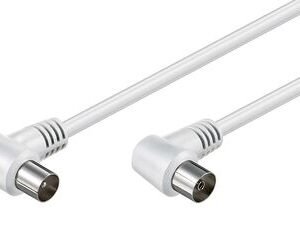 POWERTECH καλώδιο κεραίας RF αρσενικό - RF θηλυκό CAB-V024, γωνιακό, λευκό, 3m
