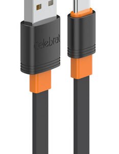 CELEBRAT καλώδιο USB-C σε USB CB-33C, flat, 3A, 1m, μαύρο