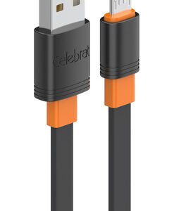 CELEBRAT καλώδιο micro USB σε USB CB-33M, flat, 2.1A, 1m, μαύρο