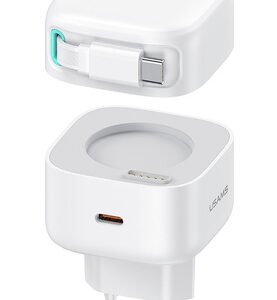 USAMS φορτιστής τοίχου US-CC202 με καλώδιο USB-C, USB-C, 35W GaN, λευκός