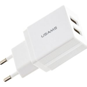 USAMS φορτιστής τοίχου T24 US-CC090, 2x USB, 2.1A, λευκός