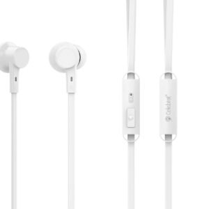 CELEBRAT earphones με μικρόφωνο G19, 3.5mm σύνδεση, Φ10mm, 1.2m, λευκά