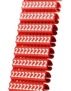 POWERTECH Clip αρίθμησης καλωδίου Νο 2, Red, 10τεμ.