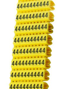 POWERTECH Clip αρίθμησης καλωδίου Νο 4, Yellow, 10τεμ.
