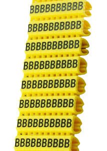 POWERTECH Clip αρίθμησης καλωδίου γράμμα B, Yellow, 10τεμ.