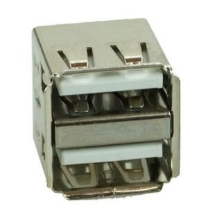 USB 2.0 Connector Double, down, Silver/White
