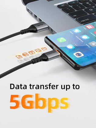 CABLETIME καλώδιο USB-C σε USB CT-AMCMG1, 3A, 5Gbps, 0.5m, μαύρο - Image 3