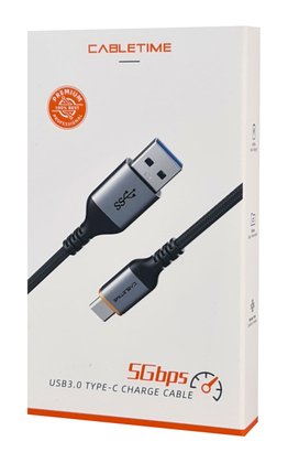 CABLETIME καλώδιο USB-C σε USB CT-AMCMG1, 3A, 5Gbps, 0.5m, μαύρο - Image 5