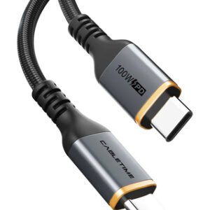 CABLETIME καλώδιο USB-C CT-CM100, 100W PD, 2m, μαύρο