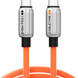 CABLETIME καλώδιο USB-C CT-CM240-ZSO2, 240W, 480Mbps, 2m, πορτοκαλί