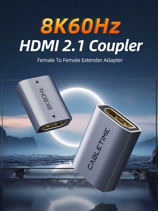 CABLETIME αντάπτορας HDMI CT-HEF8K-AG, 8K/60Hz, 4K/120Hz, 48 Gbps, γκρι - Image 3
