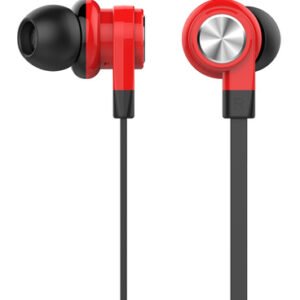 CELEBRAT earphones με μικρόφωνο D9, 3.5mm σύνδεση, Φ10mm, 1.2m, κόκκινα