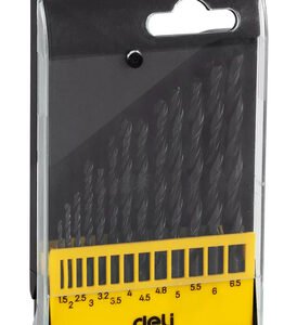 DELI σετ τρυπάνια DH-MHZ013-ED1 για σίδηρο HSS, 1.5-6.5mm DIN 338, 13τμχ