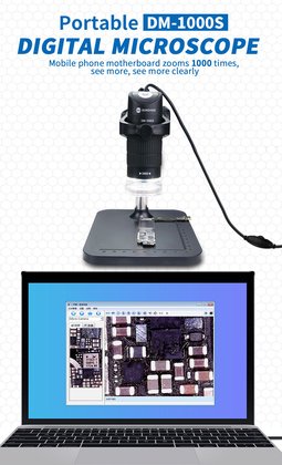 SUNSHINE ψηφιακό μικροσκόπιο DM-1000S, 50x-1000x, USB, LED - Image 2