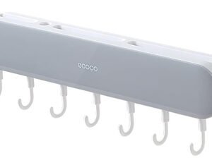 ECOCO κρεμάστρα κουζίνας E2027 με 7 γάντζους, 3.8x6x30cm, γκρι