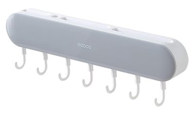 ECOCO κρεμάστρα κουζίνας E2027 με 7 γάντζους, 3.8x6x30cm, γκρι