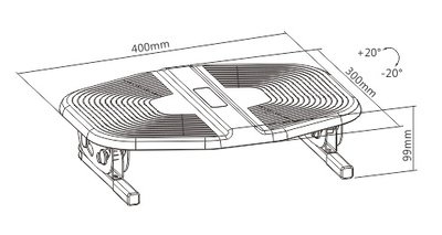 BRATECK υποπόδιο γραφείου FR-11B με ρυθμιζόμενη κλίση, 40x30x9.9cm - Image 6