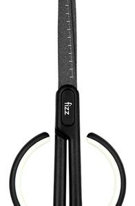 FIZZ ψαλίδι FZ212003-W με χάρακα, μεταλλική λεπίδα, 17cm, μαύρο-λευκό
