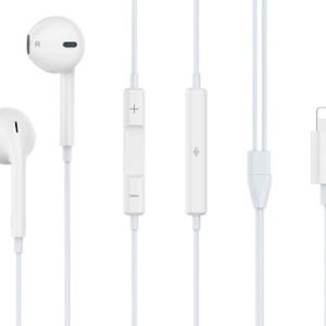 CELEBRAT earphones με μικρόφωνο G17, Lightning, Φ14mm, 1.2m, λευκά