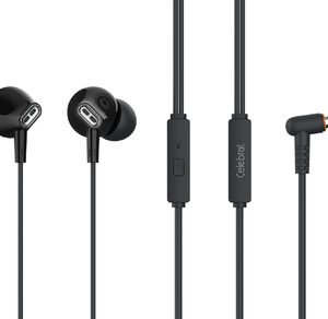 CELEBRAT earphones με μικρόφωνο G21, 3.5mm σύνδεση, Φ12mm, 1.2m, μαύρα