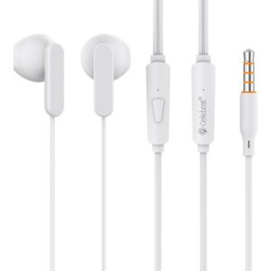 CELEBRAT earphones με μικρόφωνο G23, 3.5mm σύνδεση, Φ14mm, 1.2m, λευκά