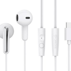 CELEBRAT earphones με μικρόφωνο G37, USB-C σύνδεση, 14.2mm, 1.2m, λευκά