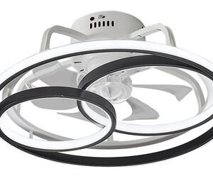 POWERTECH ανεμιστήρας οροφής HLL-0108 με LED φως, 50W, Φ50x21cm, μαύρος