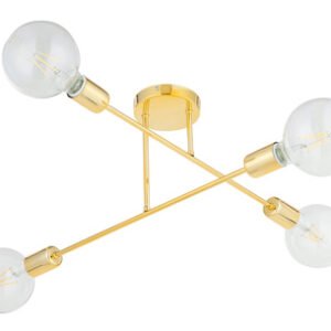 POWERTECH φωτιστικό οροφής HLL-0150, 4x E27, μεταλλικό, χρυσό