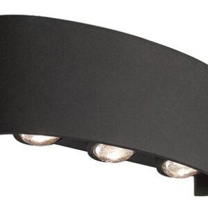 POWERTECH LED φωτιστικό τοίχου HLL-0161, 6W, 4000K, 480lm, IP65, μαύρο