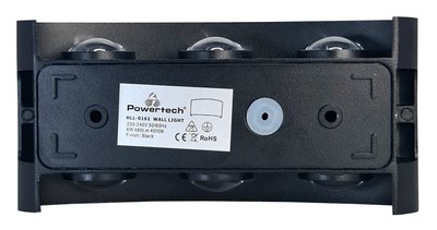 POWERTECH LED φωτιστικό τοίχου HLL-0161, 6W, 4000K, 480lm, IP65, μαύρο - Image 6