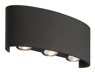 POWERTECH LED φωτιστικό τοίχου HLL-0161, 6W, 4000K, 480lm, IP65, μαύρο