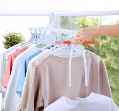 Κρεμάστρα ντουλάπας HUH-0107, 8 θέσεων, αναδιπλούμενη, λευκή - Image 3