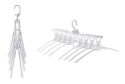 Κρεμάστρα ντουλάπας HUH-0107, 8 θέσεων, αναδιπλούμενη, λευκή