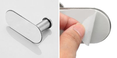 Κρεμάστρα τοίχου HUH-0115 για μπάνιο, μεταλλική, 4.5x5x10cm, 60g, ασημί - Image 4