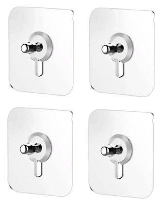 HOME USE αυτοκόλλητες βάσεις HUH-0156, 57x57mm, διάφανο, 4τμχ