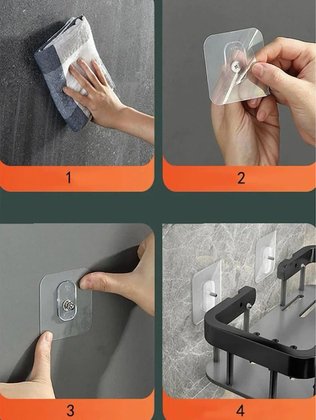 HOME USE γωνιακό ράφι τοίχου HUH-0159, αλουμινίου, 28x5.5x21cm, μαύρο - Image 5