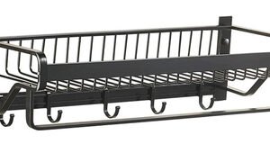 HOME USE κρεμάστρα με ράφι HUH-0164, μεταλλική 57x22x13cm, μαύρη