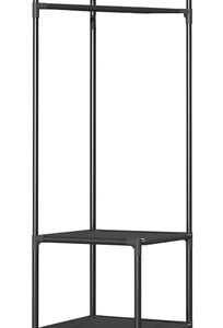 HOME USE κρεμάστρα δαπέδου HUH-0165, μεταλλική, γωνιακή, 40x188cm, μαύρη