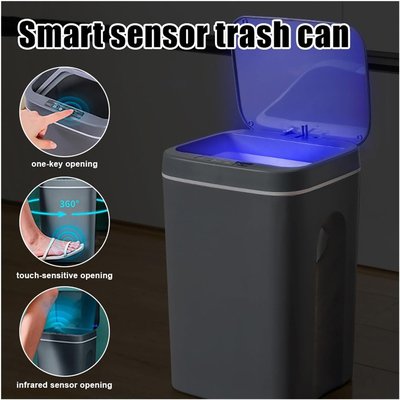 HOME USE κάδος απορριμμάτων HUH-0190, αυτόματο άνοιγμα, 14lt, γκρι - Image 2