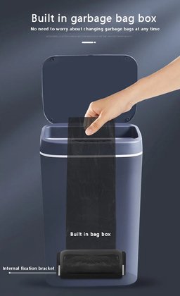 HOME USE κάδος απορριμμάτων HUH-0190, αυτόματο άνοιγμα, 14lt, γκρι - Image 6
