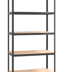 HOME USE μεταλλική ραφιέρα HUH-0199 με 5 ράφια, 90x40x180cm, μαύρη
