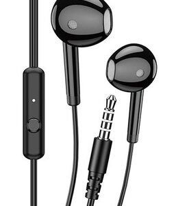 KAKUSIGA earphones με μικρόφωνο KSC-1301, 3.5mm σύνδεση, 14mm, 1.1m, μαύρα