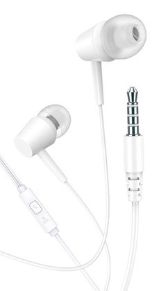KAKUSIGA earphones με μικρόφωνο KSC-1303, 3.5mm σύνδεση, 10mm, 1.1m, λευκά